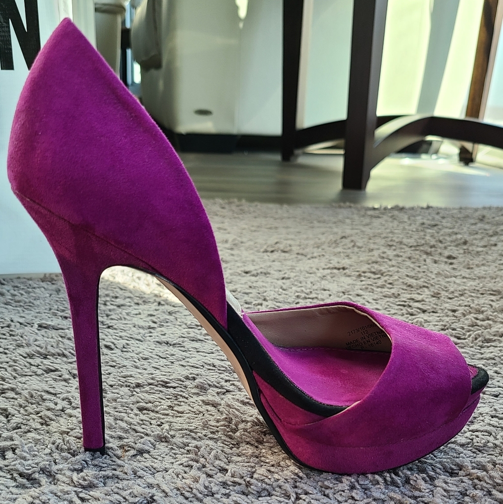 Fuschia Zara open-toe pumps